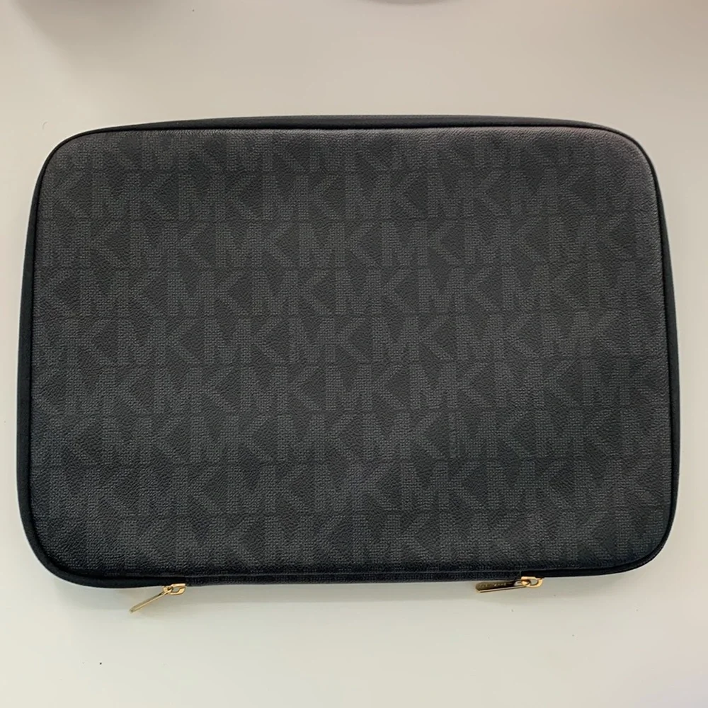 Michael Kors Black Tablet Sleeve with Gold Hardware